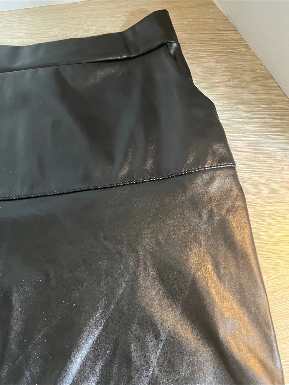 Classic Black Faux Leather Mini Skirt